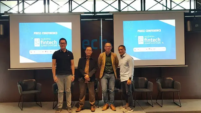 Konferensi press kegiatan fintech terbesar di Indonesia yaitu Indonesia Fintech Summit & Expo (IFSE) 2019., Kamis (22/8/2019).