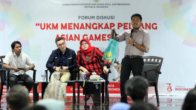 Acara Forum Group Discussion dengan tema "UKM Menangkap Peluang Asian Games 2018" di Smesco Indonesia, Jakarta, Rabu (15/8/2018). Dok Kementerian Koperasi dan UKM