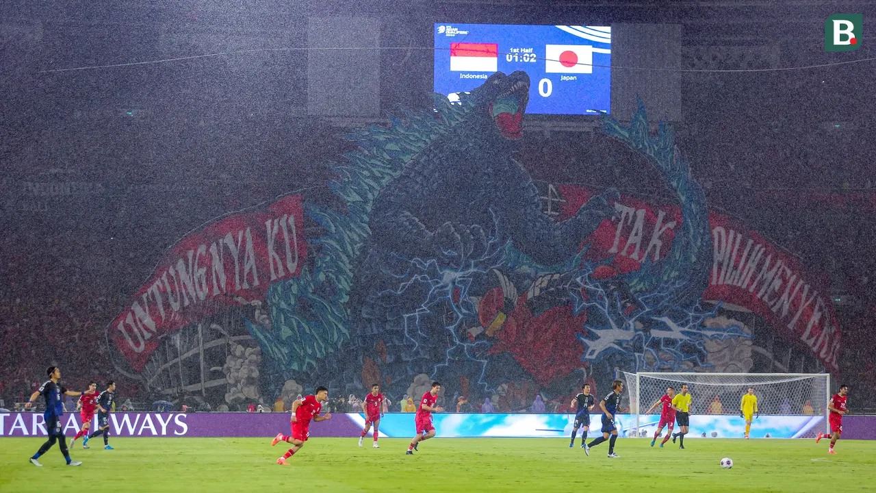 Foto: Aksi Koreografi Menakjubkan Buka Pertandingan Timnas Indonesia Vs Jepang di Kualifikasi Piala Dunia 2026