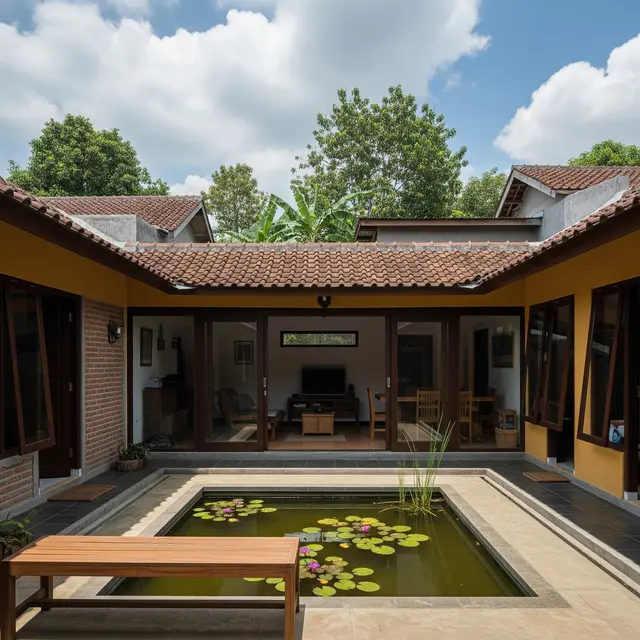 9 Inspirasi Rumah Desa dengan Halaman Tengah ala Rumah Jawa Lama, Tradisi dan Modernita
