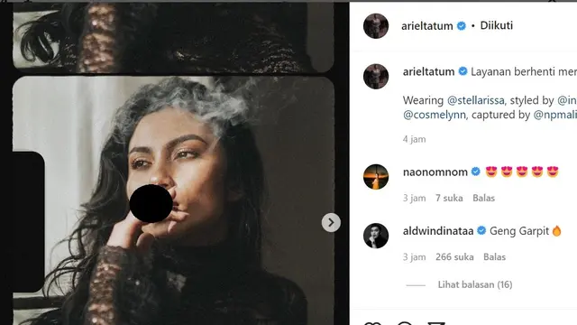 Ariel Tatum saat menyebarkan layanan berhenti merokok. (Instagram @arieltatum)