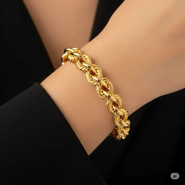 Gambar Model Gelang Emas 24 Karat Terbaru. Foto: Gemini