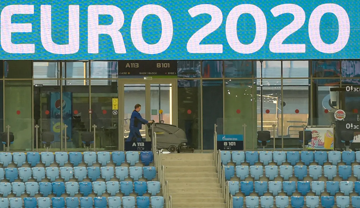 Rencananya stadion ini akan didapuk sebagai salah satu venue Euro 2020 (Euro 2021) dengan menggelar tujuh kali pertandingan dengan rincian, tiga pertandingan di Grup B, tiga partai di Grup E, dan satu laga perempat final. (AFP/Olga Maltseva)
