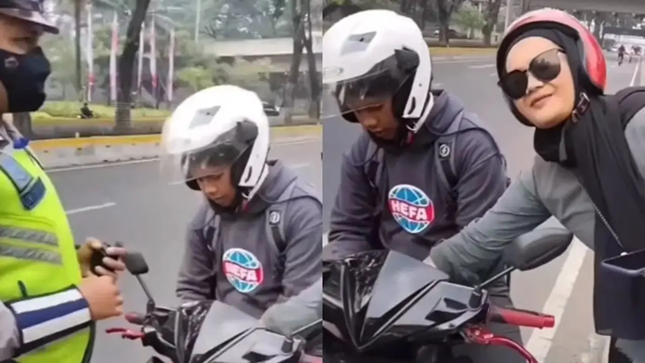 Tak Langsung Beri Tilang, Polisi Ini Menegur Pemotor yang Melakukan Pelanggaran