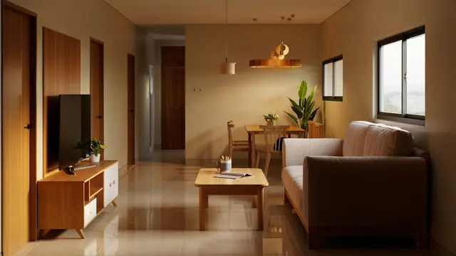 Desain Rumah 1 Lantai Ukuran 6x10 dengan 3 Kamar dan 1 Kamar Mandi (AI)