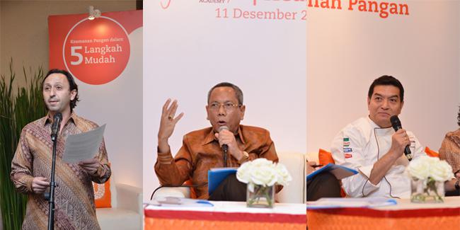 Dari kiri ke kanan: Adam Djokovic , Prof. dr. Tjandra Yoga Aditama, SpP(K), Mars, DTMH&H, DTCE dan Chef Vindex