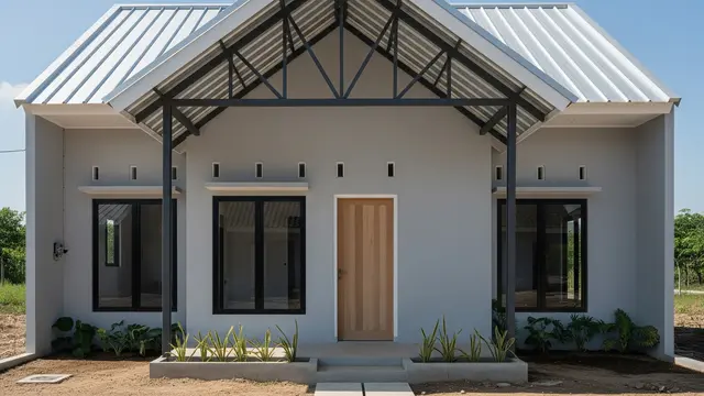 9 Model Rumah Minimalis Kombinasi Atap Baja Ringan dan Seng, Estetika Modern
