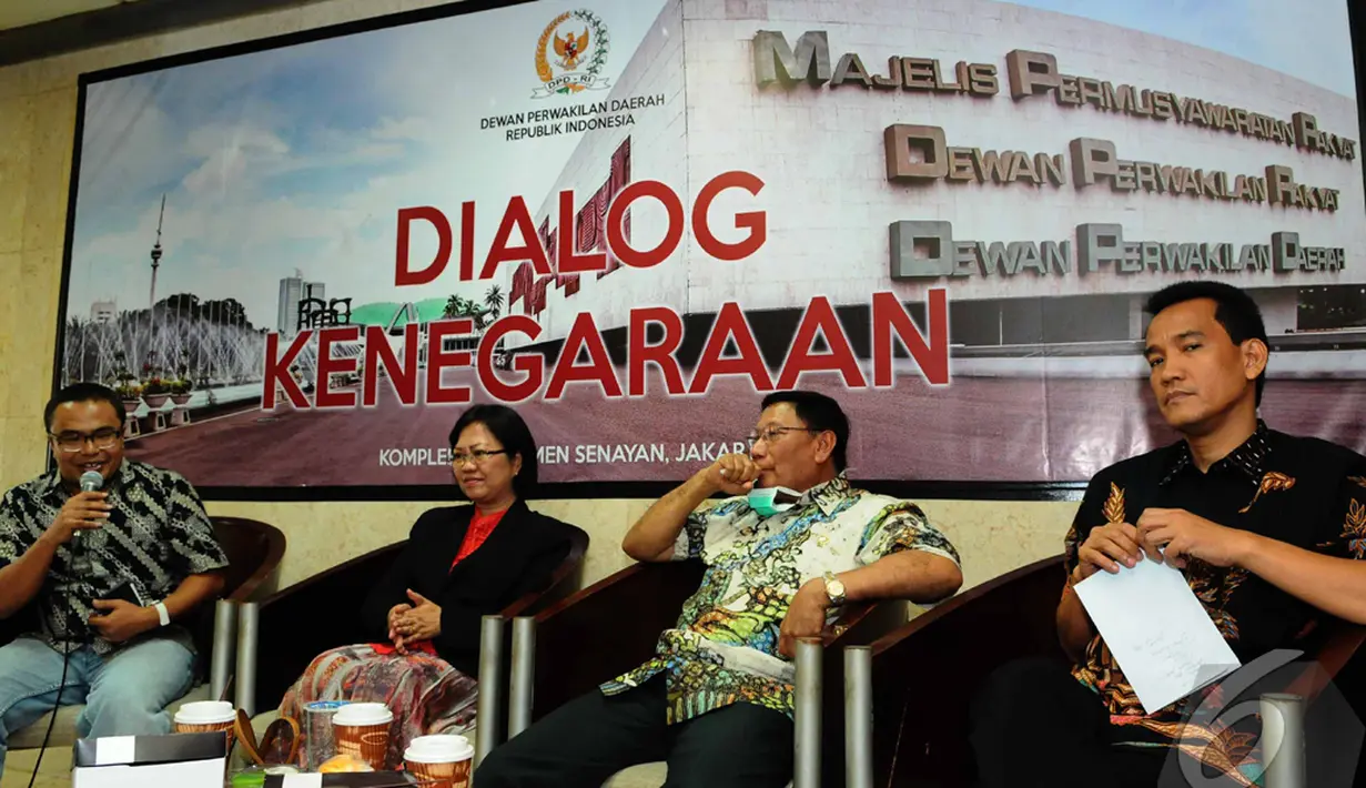 Dialog kenegaraan bertemakan Check and balances antar lembaga negara MPR, DPR, DPD, Presiden, Senayan, Jakarta, Rabu (15/10/2014) (Liputan6.com/Andrian M Tunay)