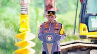 Kapolri Jenderal Listyo Sigit Prabowo saat melaporkan progres pembangunan Polres IKN ke Presiden Jokowi. (Dok. Istimewa)