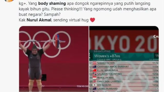 Atlet Indonesia di Olimpiade Tokyo 2020 Nurul Akmal Alami Body Shaming, Publik Meradang