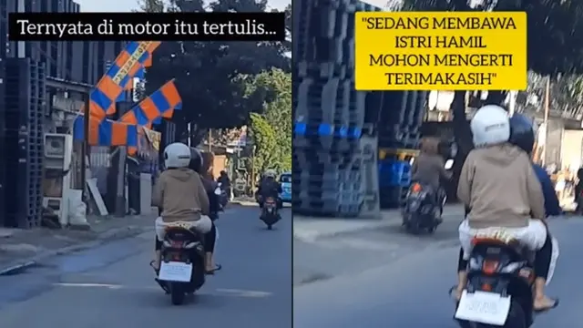 Istri Sedang Hamil, Tulisan di Motor Ini Bikin Warganet Salut dengan Suaminya