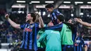 Atalanta sukses menaklukkan AS Roma pada laga Liga Italia di Stadion Gewiss, Selasa (13/5/2025) dini hari WIB. (Stefano Nicoli/LaPresse via AP)
