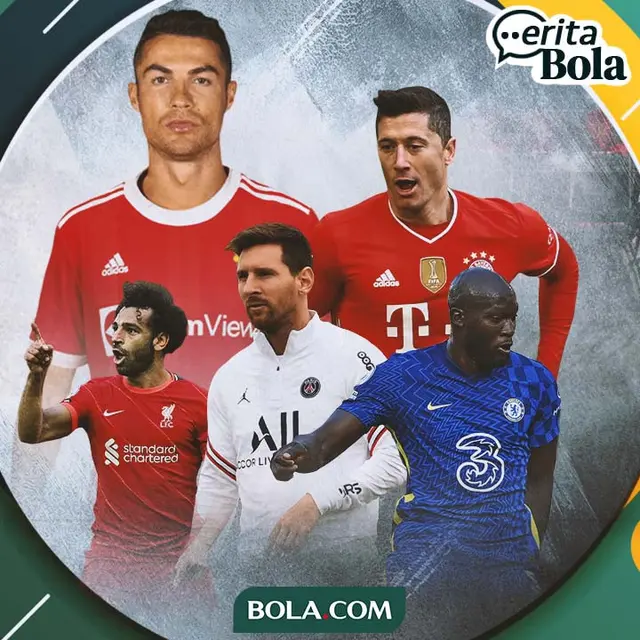 Cerita Bola - Lionel Messi, Cristiano Ronaldo, Robert Lewandowski, Romelu Lukaku, Mohamed Salah