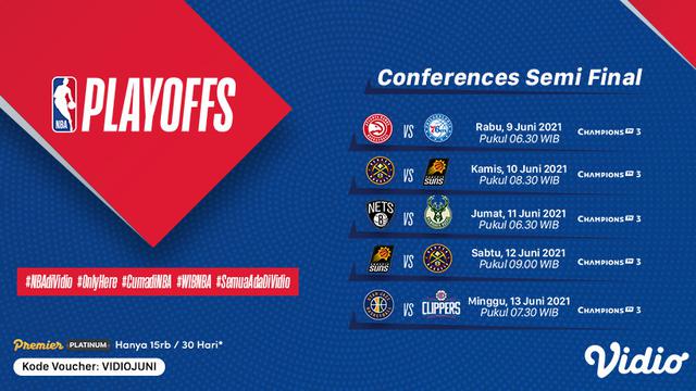 Jadwal Pertandingan dan Live Streaming NBA 2020/2021 Semifinal Conference Pekan Ini di Vidio
