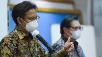 Menteri Kesehatan RI Budi Gunadi Sadikin memberikan keterangan pers usai rapat terbatas di Istana Kepresidenan Jakarta, Senin (3/5/2021). (Humas Sekretariat Kabinet)