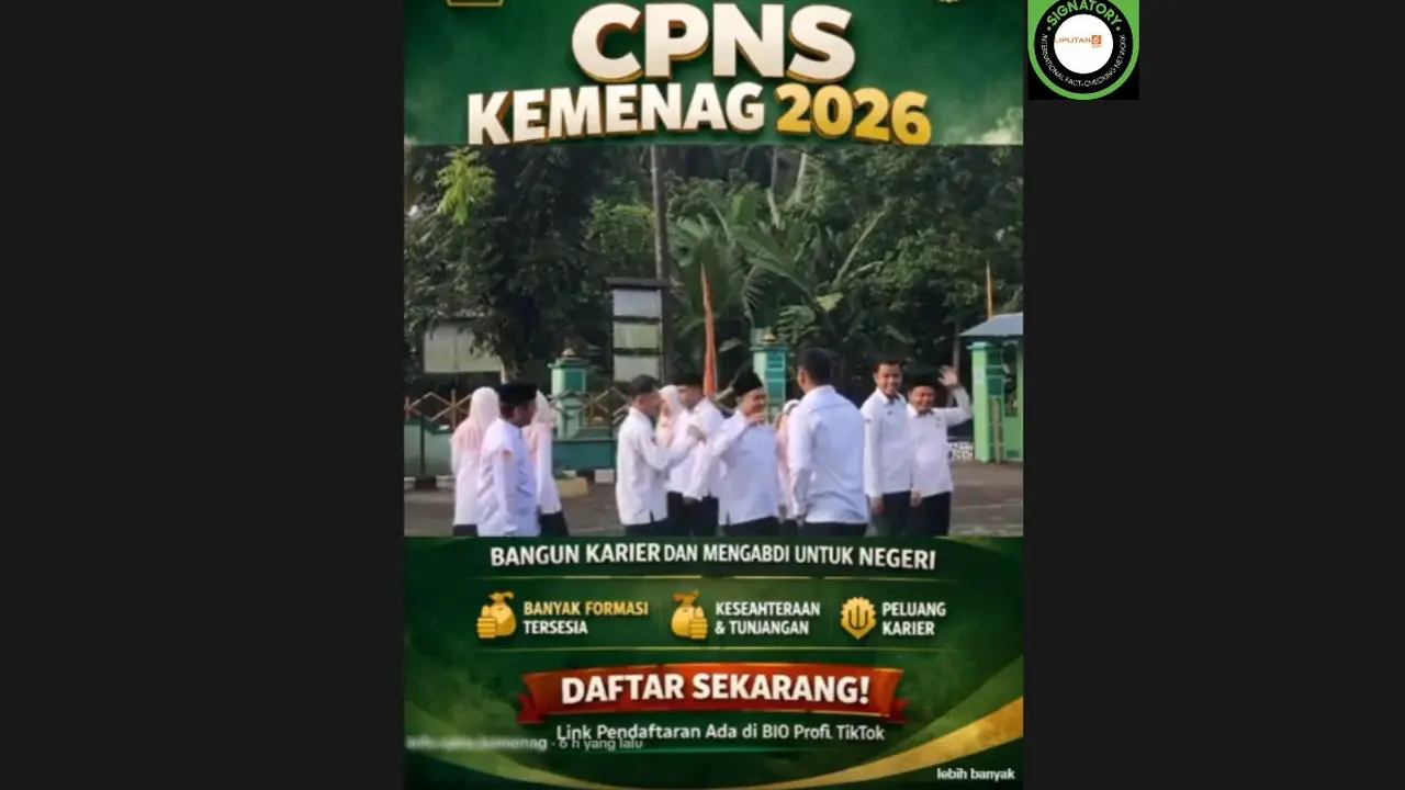 Cek Fakta Liputan6.com mendapati klaim link pendaftaran Calon Pegawai Negeri Sipil (CPNS) Kementerian Agama (Kemenag) 2026.