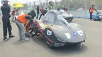 Mobil listrik TITEN karya Mahasiswa Unej Jember saat berlaga di Jakarta International E-Prix Circuit (Istimewa)