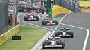 Posisi Lando Norris diikuti sang tandem, Oscar Piastri dan pembalap Oracle Red Bull Racing Max Verstappen di tempat ketiga. (Attila KISBENEDEK/AFP)