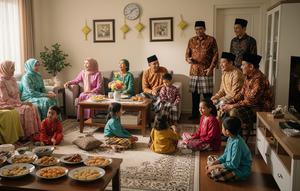 Silaturahmi Lebaran/ Ilustrasi AI