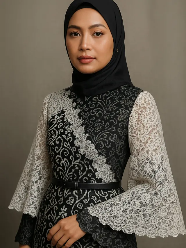 Batik Brokat Lengan Gelombang Tren 2025 (Foto: ChatGPT)
