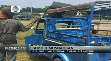 Sejumlah bemo yang terjaring razia oleh Dishub DKI dimusnahkan. Apa alasannya?