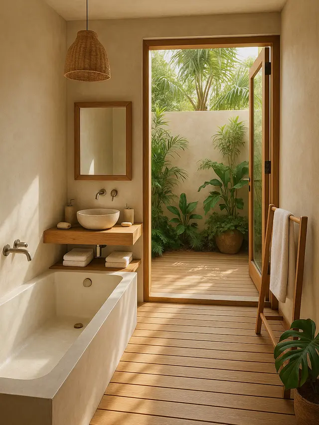 Inspirasi Kamar Mandi Semi Outdoor