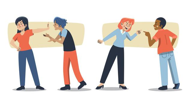 Ilustrasi pertengkaran, konflik, manajemen konflik