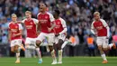 Sedangkan dua penendang penalti Manchester City, yakni Kevin de Bruyne dan Rodri gagal. Laga pun berakhir dengan skor 4-1 (1-1) untuk kemenangan Arsenal. (AP Photo/Kirsty Wigglesworth)