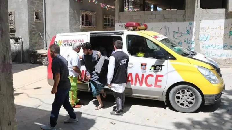 Ambulans bantuan warga Padang, Sumatera Barat beroperasi bantu rakyat Palestina di jalur Gaza. (Diskominfo Kota Padang)