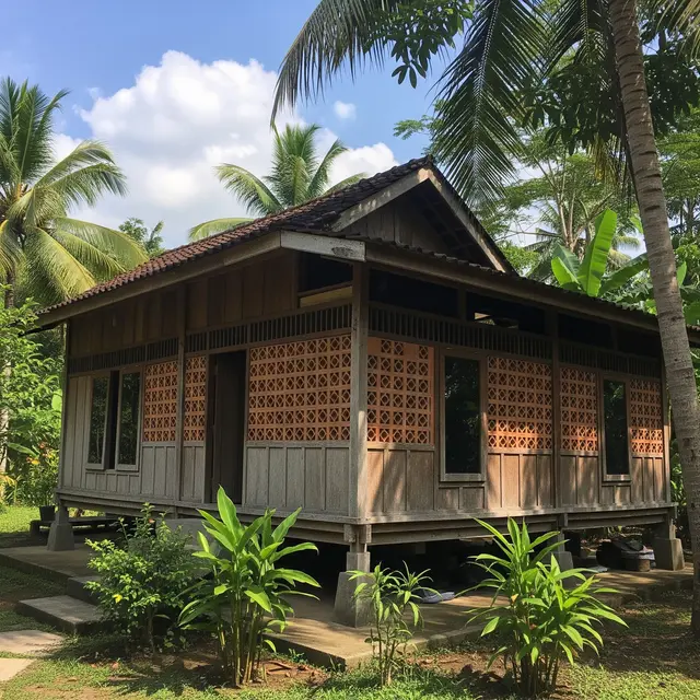 9 Rumah Desa Kombinasi Kayu dan Roster agar Lebih Adem, Ciptakan Hunian Estetik