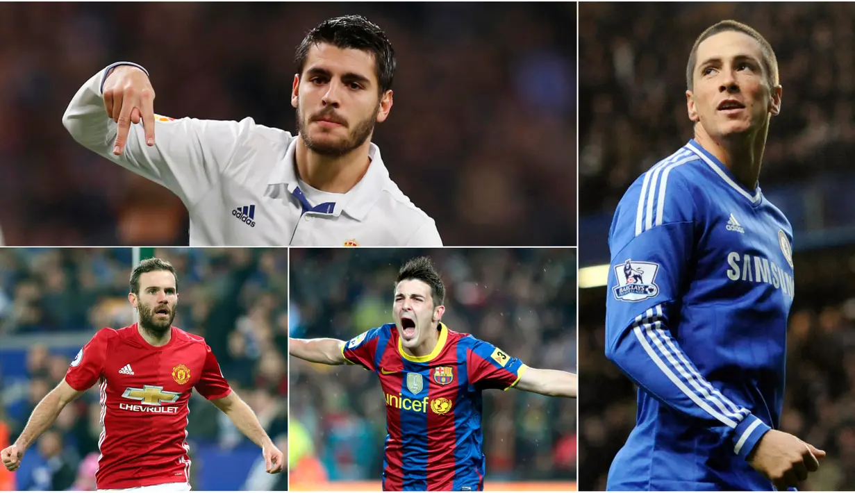 Berikut ini lima pemain asal Spanyol termahal sepanjang sejarah. Alvaro Morata menempati posisi teratas menggeser Fernando Torres. (Foto-foto Kolase AP dan EPA)