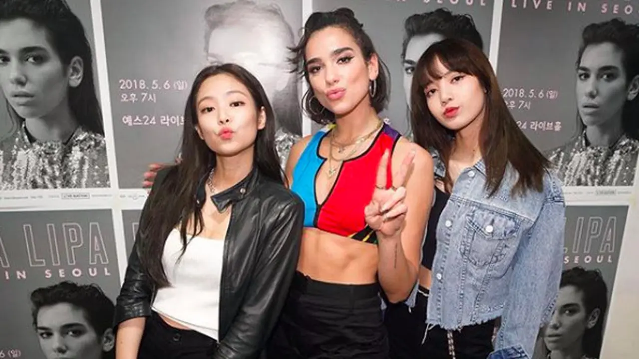 Jennie dan Lisa Blackpink bersama Dua Lipa (Instagram/ blackpink_jennie)