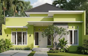 Gambar Rumah Minimalis Cat Hijau/Gemini AI