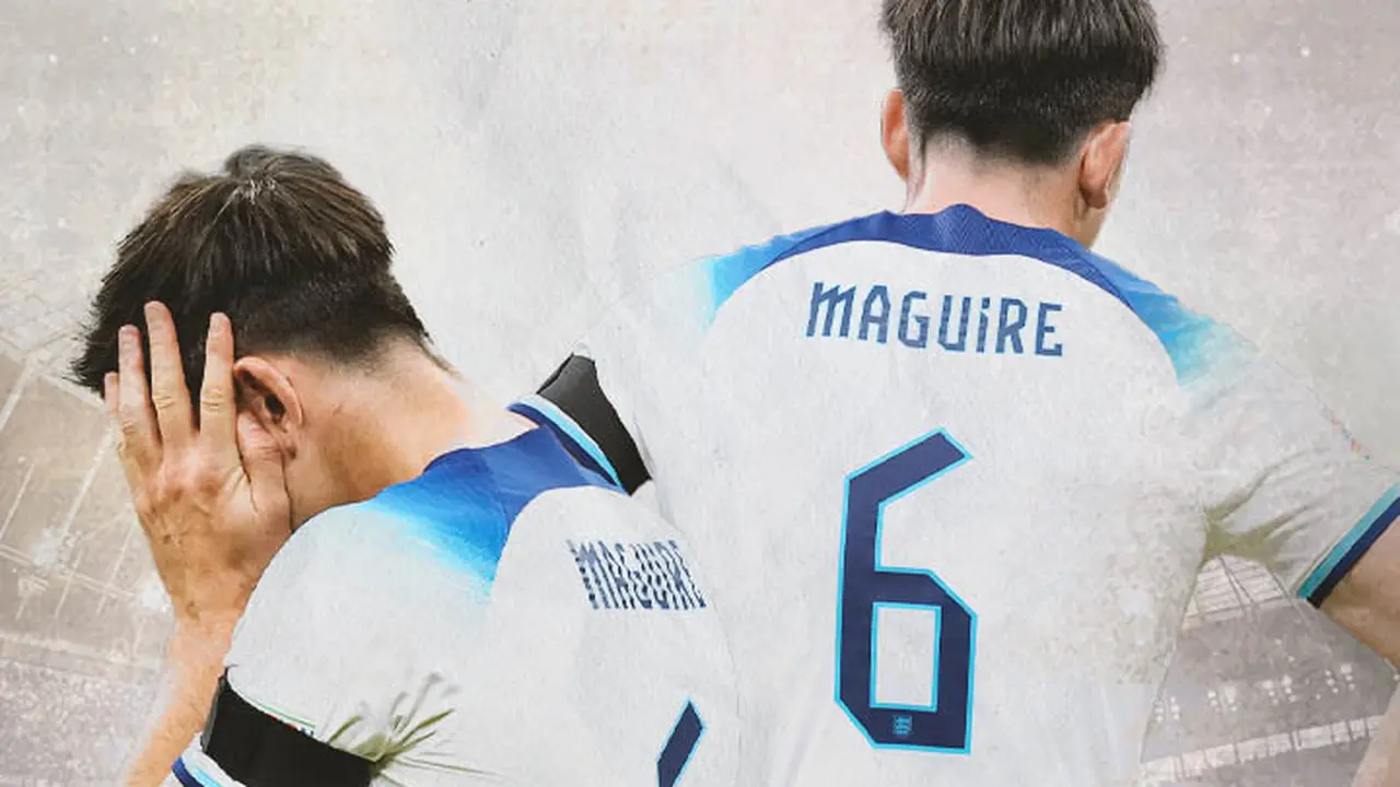 Ilustrasi - Harry Maguire muka busuk