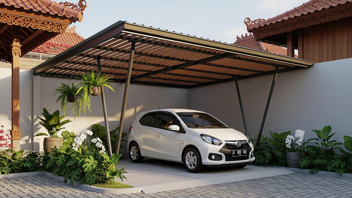 7 Model Carport Mini untuk Mobil Kota, Hemat Ruang tapi Tetap Estetik