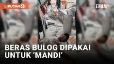 Viral! Oknum Buruh &lsquo;Mandi&rsquo; Beras Bulog