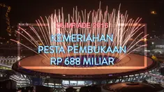 Kemeriahan pesta pembukaan Olimpiade Rio 2016 bernilai Rp 688 miliar yang diselenggarakan di Stadion Maracana, Rio de Janeiro (5/8/2016).