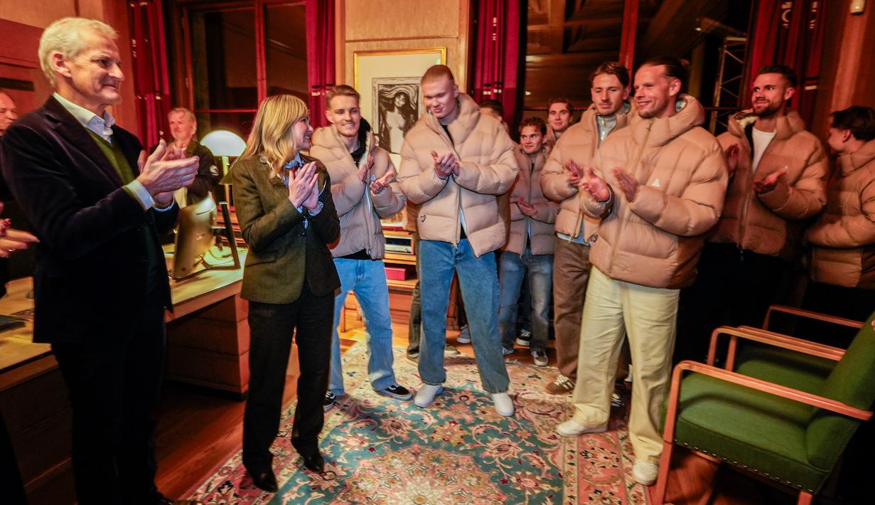 Norwegia memastikan posisi puncak klasemen akhir grup I dengan raihan sempurna 24 poin dari delapan pertandingan. (Terje Pedersen/NTB via AP)