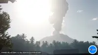 Gunung Ibu di Halmahera mengalami erupsi pada Senin pagi (25/3/2024), pukul 07.47 WIT. (Liputan6.com/ Dok PVMBG)