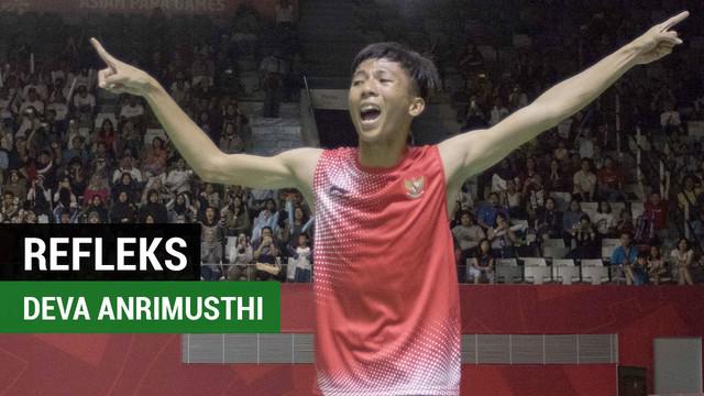 Berita video aksi penyelamatan Deva Anrimusthi saat melawan Tunggal Malaysia Mohammad Faris Ahmad Azri dengan skor 21-6, 21-12 di Asian Para Games 2018.