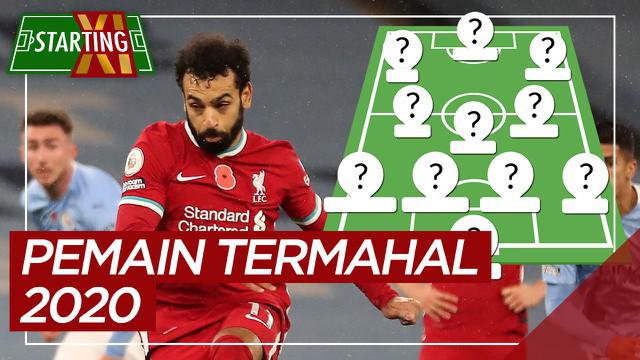 Berita motion grafis Starting XI termahal 2020, ada Mohamed Salah dan Bruno Fernandes.