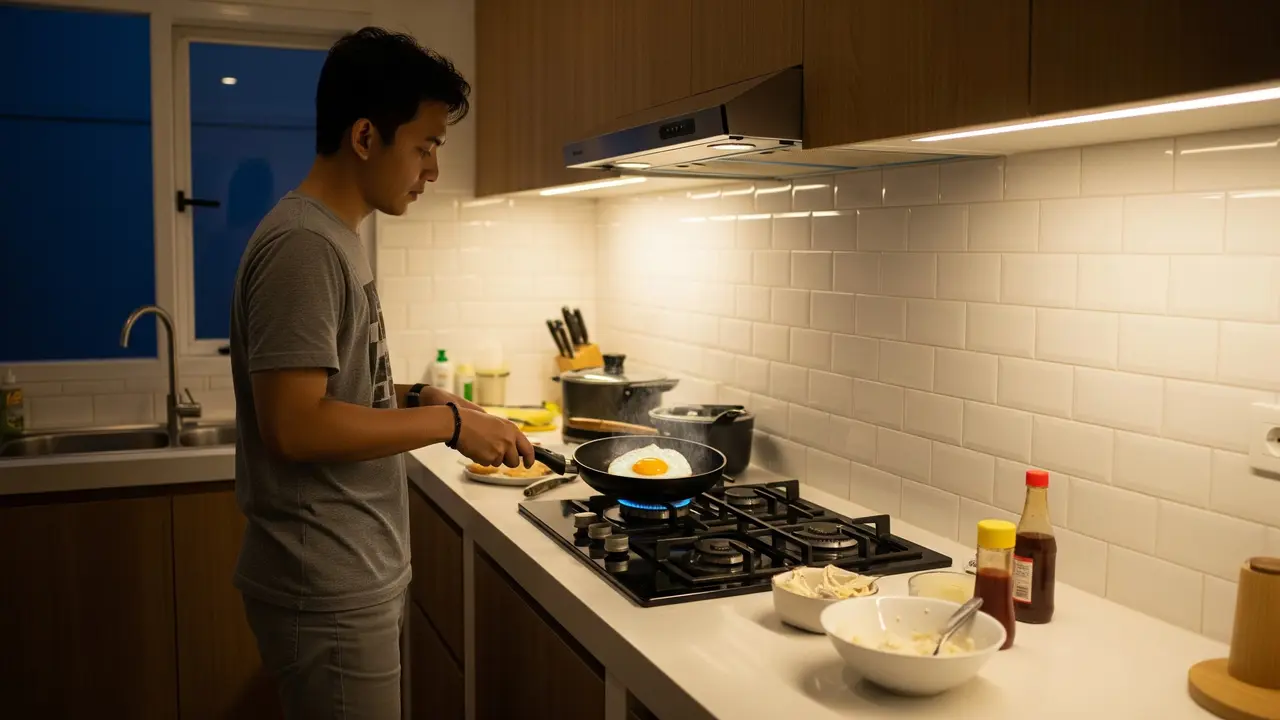 Menggoreng telur ceplok (Gemini AI)