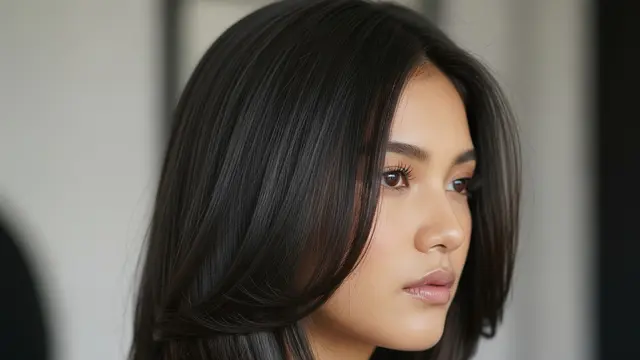 Rambut Panjang One Length dengan Ghost Layers