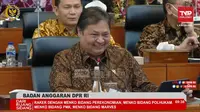 Menteri Koordinator Bidang Perekonomian Airlangga Hartarto dalam rapat kerja pemerintah dengan Banggar DPR di Gedung DPR/MPR, Jakarta, Jumat (9/6/2023). (Tira/Liputan6.com)