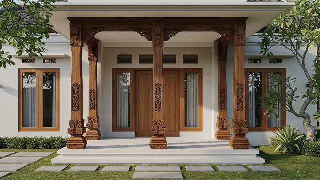 Model Joglo Depan Rumah Minimalis 2025/ Ilustrasi AI