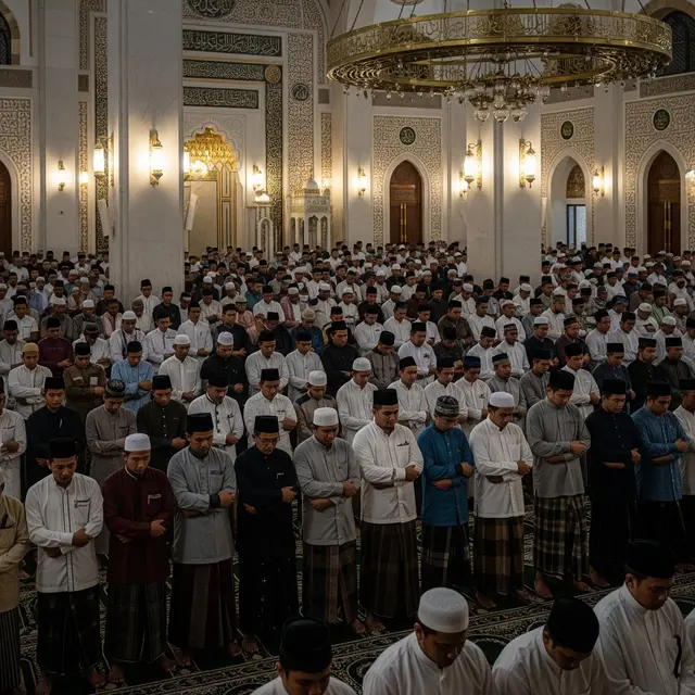 Ilustrasi Salat Tarawih (Gemini AI)