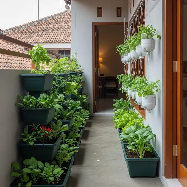 9 Ide Kebun Sayur Minimalis di Teras Sempit dengan Pot Plastik Bertingkat, Solusi Urban Asri