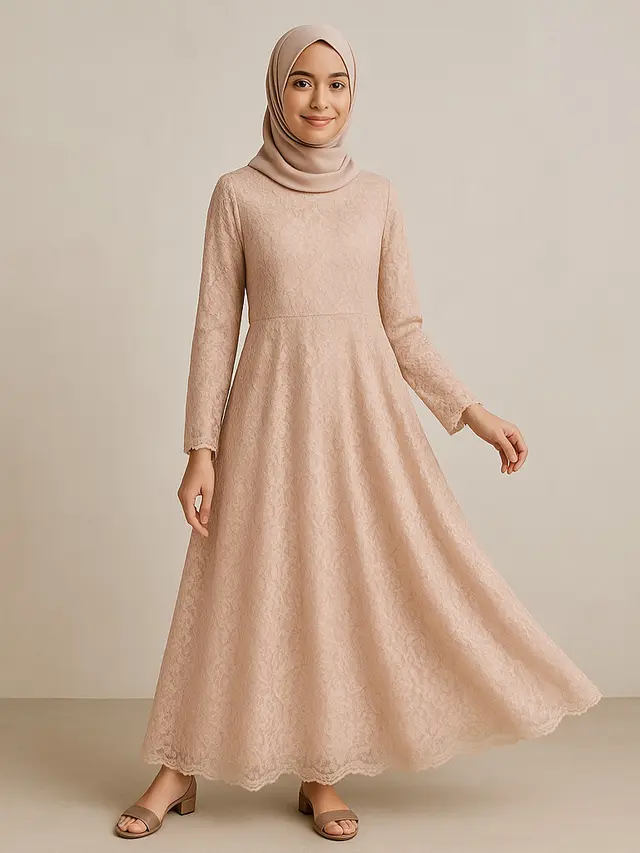 Model Gamis Brokat untuk Acara Siang Hari/ Ilustrasi gambar oleh AI