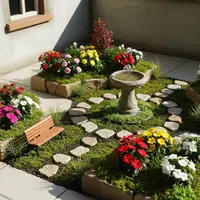 Ide Taman Bunga Mini untuk Teras. (AI Generated)