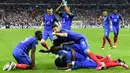 Prancis memetik kemenangan 5-2 atas Islandia pada laga perempat final Piala Eropa 2016 yang berlangsung di Stade de France, Paris, Senin (4/7/2016) dini hari WIB. (AFP/Tobias Schwarz)
